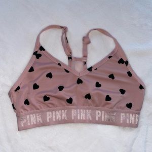PINK sports bra in a size small with adjustable straps.